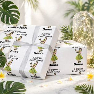 Hula Dancer Expressing Herself Through Dance Wrapping Paper