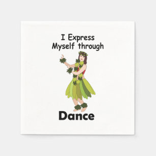 Hula Dancer Girl Expressing Dance Luau Party Napkin