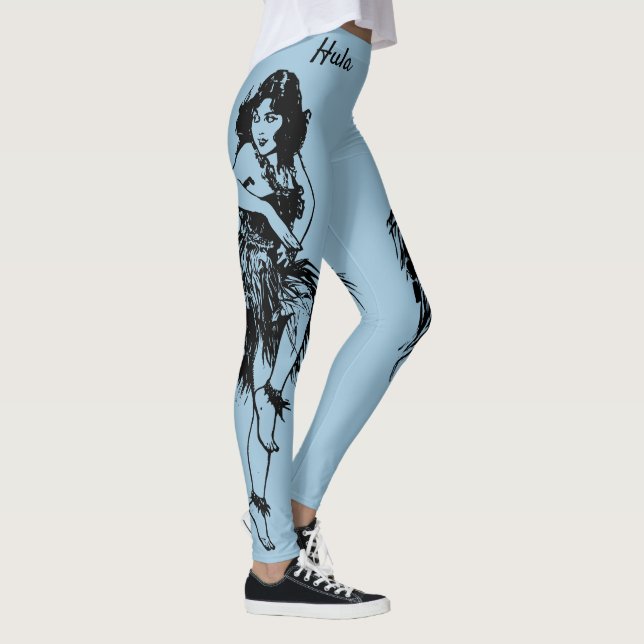 Hula Dancer Original Art Workout Leggings (Right)
