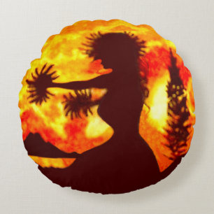 Hula Dancer  Round Cushion
