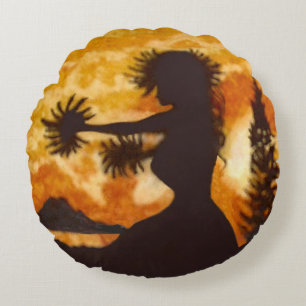 Hula Dancer  Round Cushion