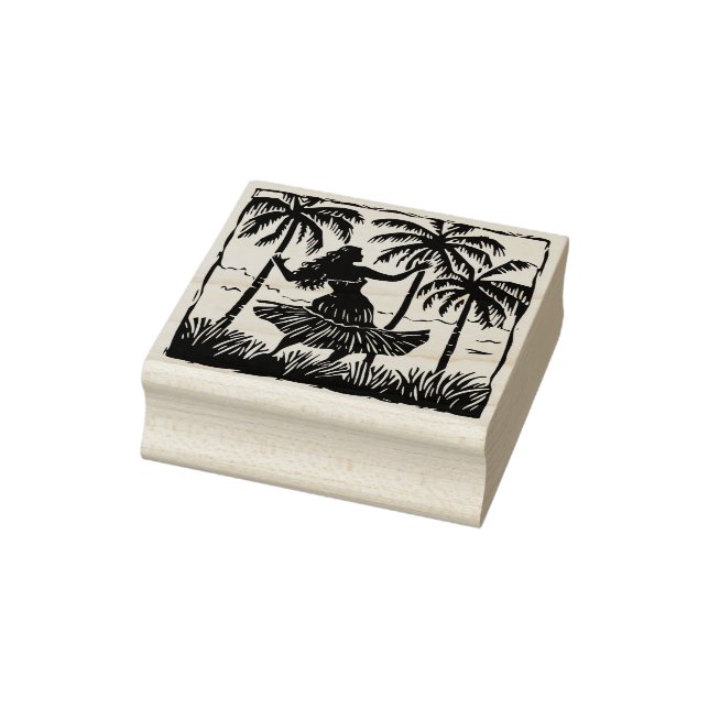 Hula Dancer Rubber Stamp   (Stamp)