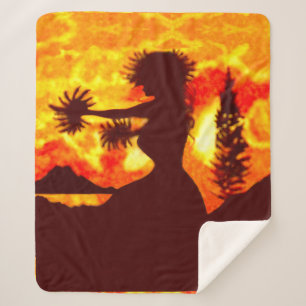 Hula Dancer  Sherpa Blanket