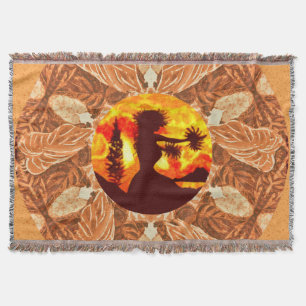 Hula Dancer Throw Blanket
