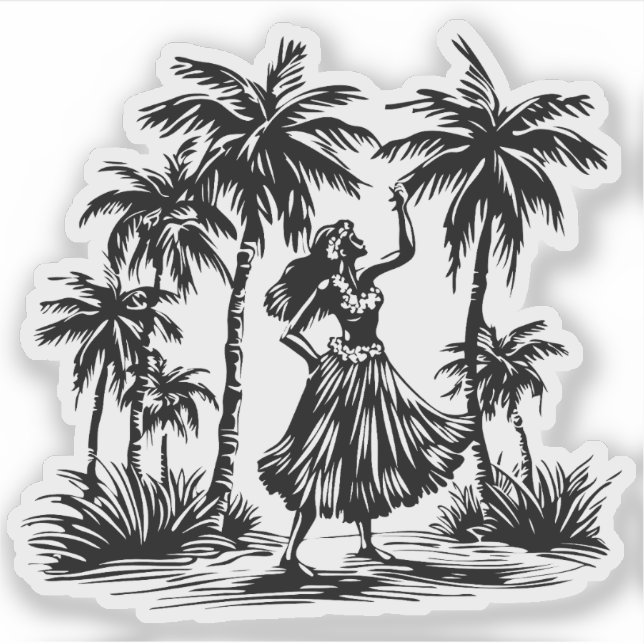 Hula Dancer vinyl sticker (Front)