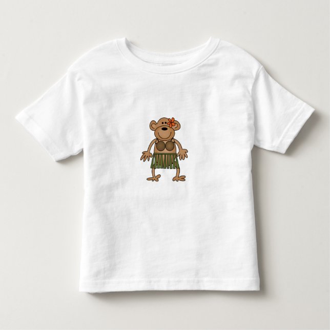 Hula Dancing Monkey Toddler T-Shirt (Front)