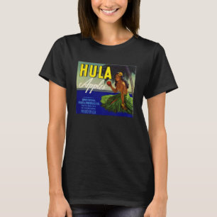 Hula Girl Apples Retro Vintage Palm Tree Hawaii Tr T-Shirt