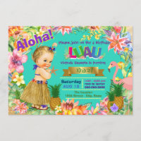 Hula Girl Flamingo Hawaiian Luau Birthday Party