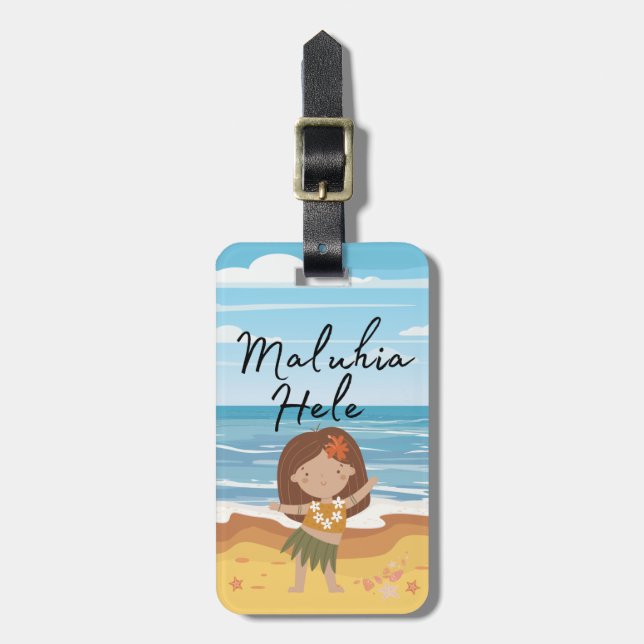 Hula Girl Luggage Tag (Front Vertical)