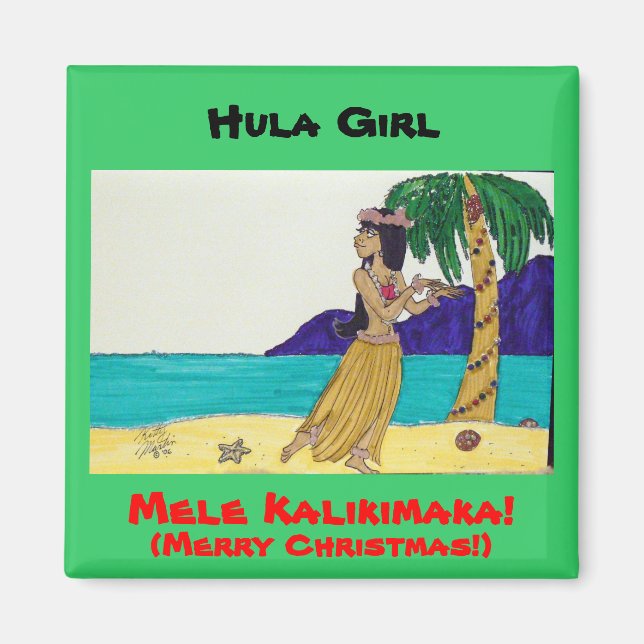 Hula Girl Magnet (Front)