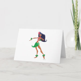 Hula Girl Notecard