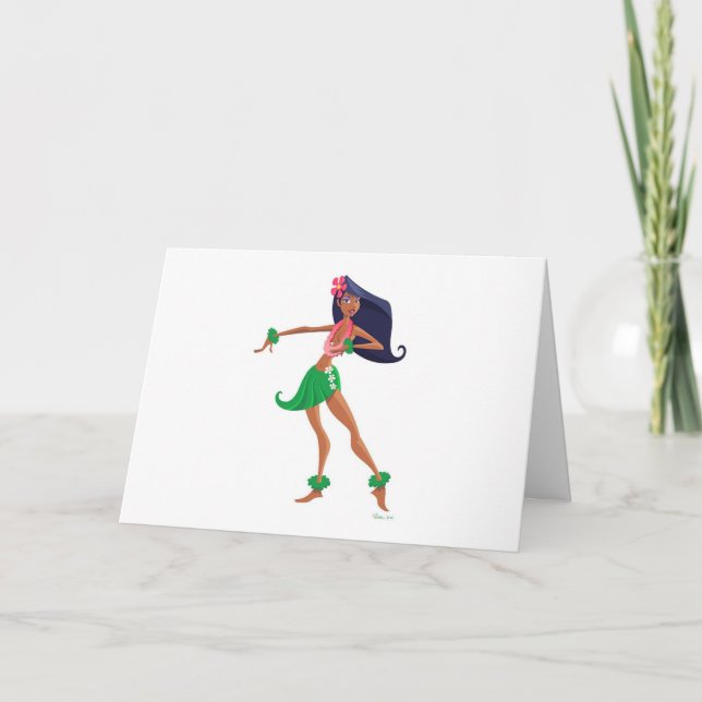 Hula Girl Notecard (Front)