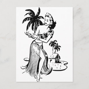 Hula Girl Postcard