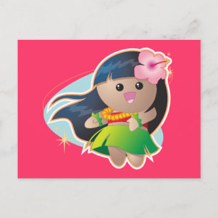 Hula Girl Postcard