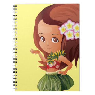 Hula girl spiral notebook