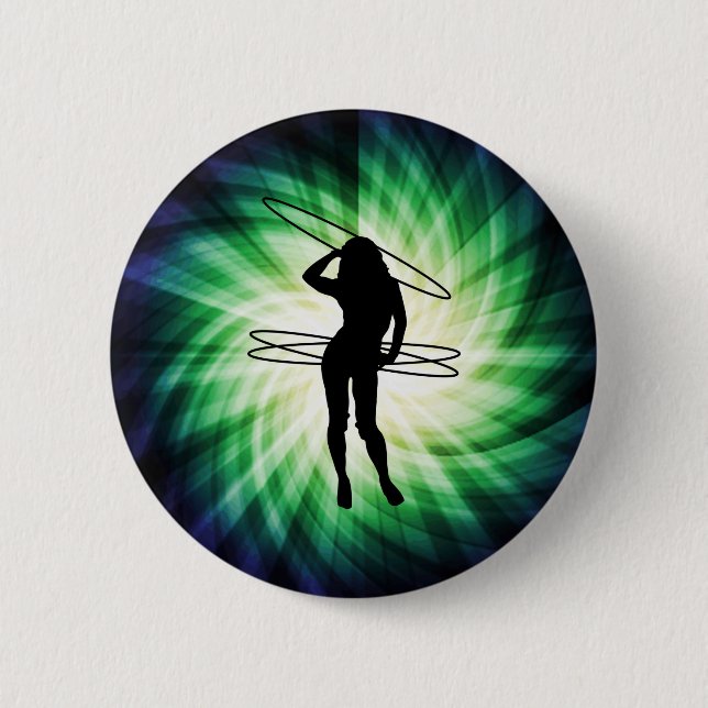 Hula Hoop Girl; Cool 6 Cm Round Badge (Front)