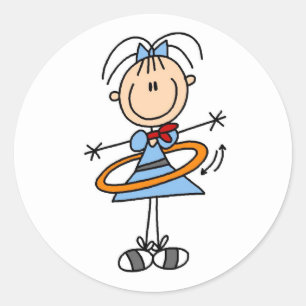 Hula Hoop Girl Sticker