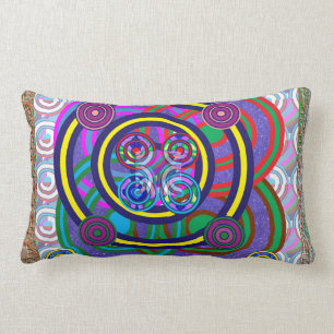Hula Hoop Girls Game Round Circle Design Lumbar Cushion