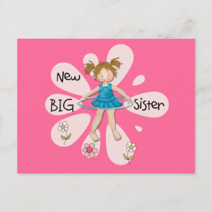 Hula Hoop New Big Sister Postcard