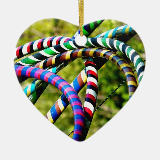 Hula Hooping in Style Ceramic Tree Decoration (Front)