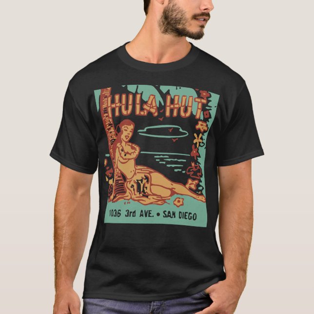 Hula Hut  Vintage Tiki Americana T-shirt classique (Front)