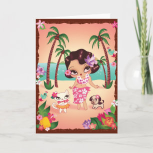 Hula Lulu's Magical Sunset Card