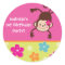 Hula Monkey Luau Bithday Party Favour Stickers