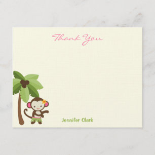 Hula Monkey Thank You Card