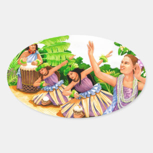 Hula Oval Sticker