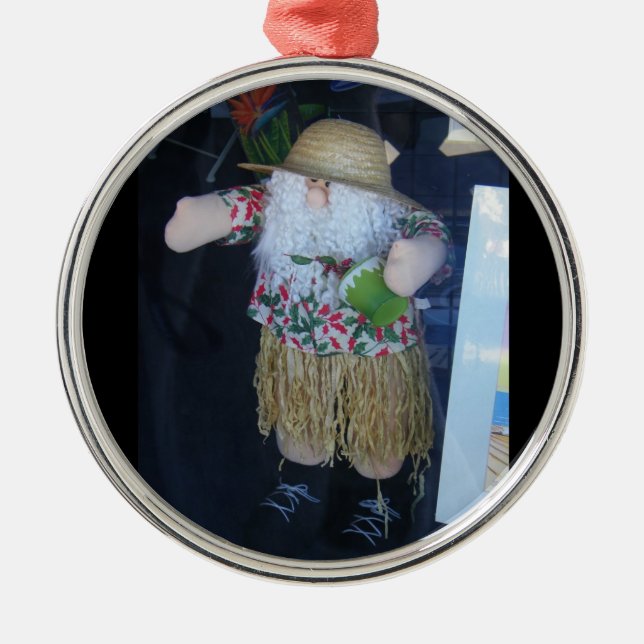 "HULA SKIRT" SANTA ORNAMENT (Front)