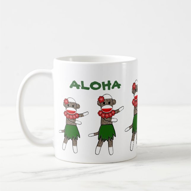 Hula Sock Monkey by lil kolohe Jessica - Mug (Left)