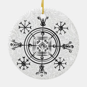 Hulinhjálmur – Norse Sigil of Invisibility Ceramic Tree Decoration