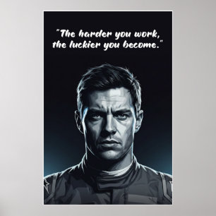 Hülkenberg Quote Poster – Hard Work Creates Luck