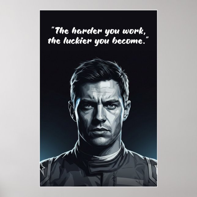 Hülkenberg Quote Poster – Hard Work Creates Luck (Front)