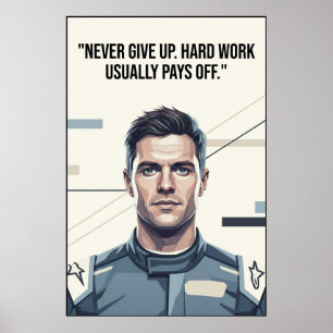 Hülkenberg Quote Poster – Never Give Up