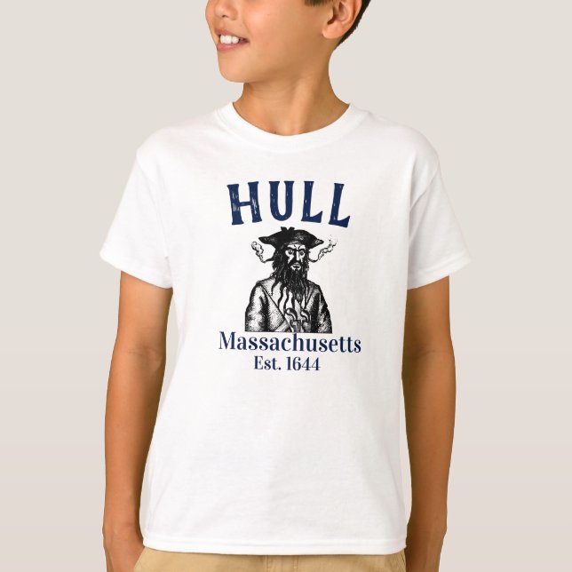 Hull "pirates" Massachusetts pirate, boy's T-Shirt (Front)