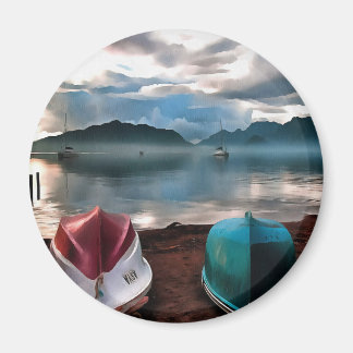 Hulls of Boats And Marmaris Winter Seascape Magnet