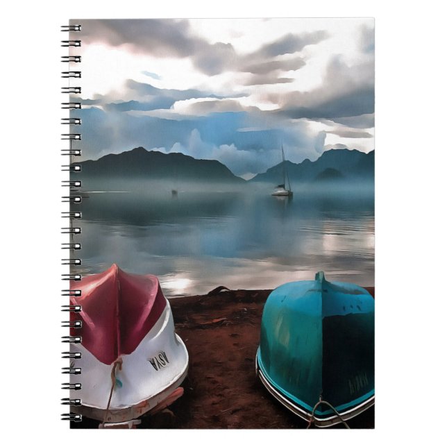 Hulls of Boats And Marmaris Winter Seascape Spiral Notebook (Front)