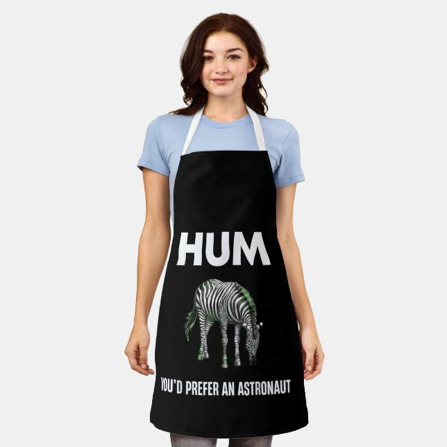 Hum You'd Prefer An Adtronaut Funny Zebra Apron (Worn)