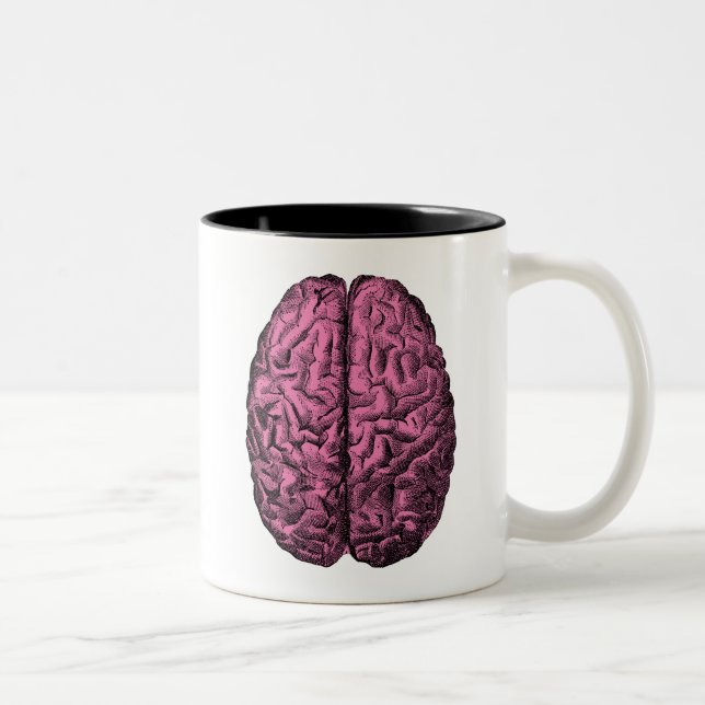 Human Anatomy Brain Two-Tone Coffee Mug (Right)