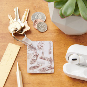 Human Anatomy Foot Bones by Leonardo da Vinci Key Ring