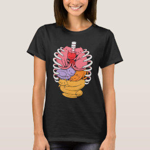 Human Anatomy Inspired Cat Organs Related Rib Cage T-Shirt