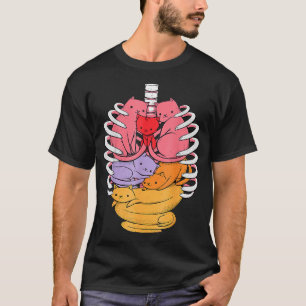 Human Anatomy Inspired Cat Organs Related Rib Cage T-Shirt
