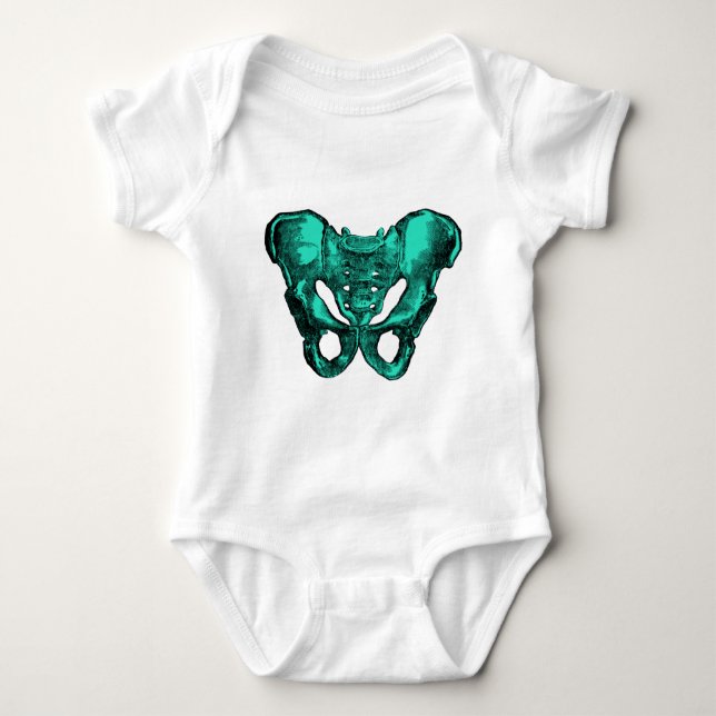 Human Anatomy Pelvis Bones Baby Bodysuit (Front)