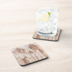 Human Anatomy Skeletons by Leonardo da Vinci Coaster
