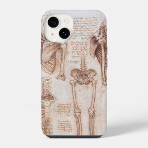 Human Anatomy Skeletons by Leonardo da Vinci iPhone 14 Case