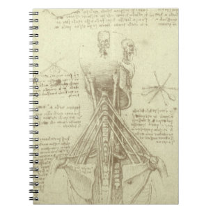 Human Anatomy Spinal Column by Leonardo da Vinci Spiral Notebook