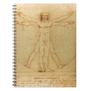 Human Anatomy, Vitruvian Man by Leonardo da Vinci Spiral Notebook