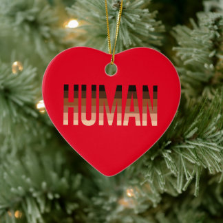 Human Anti-Racist Flag Ceramic Tree Decoration