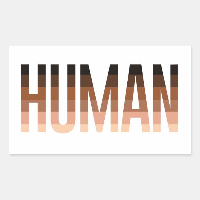 Human Anti-Racist Flag Rectangular Sticker (Front)